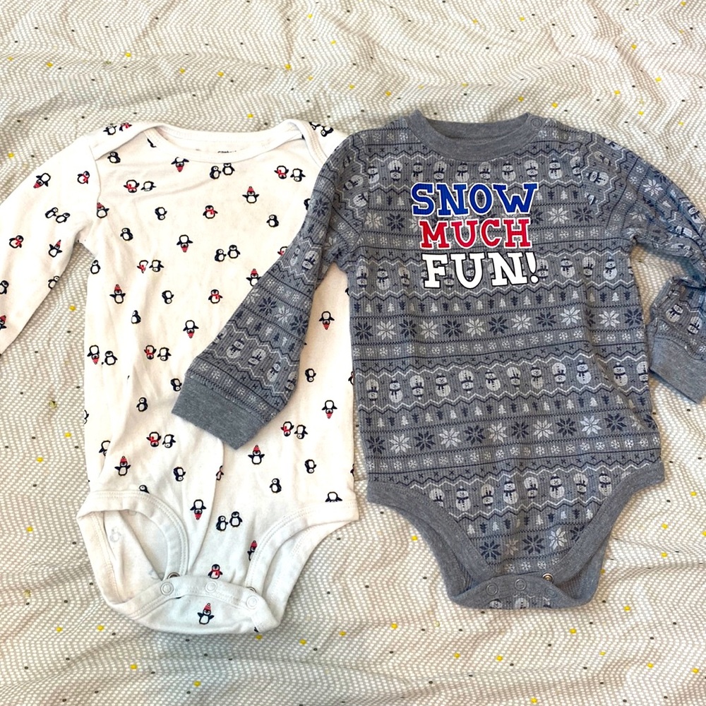 24 month long sleeve Christmas/holiday onesies